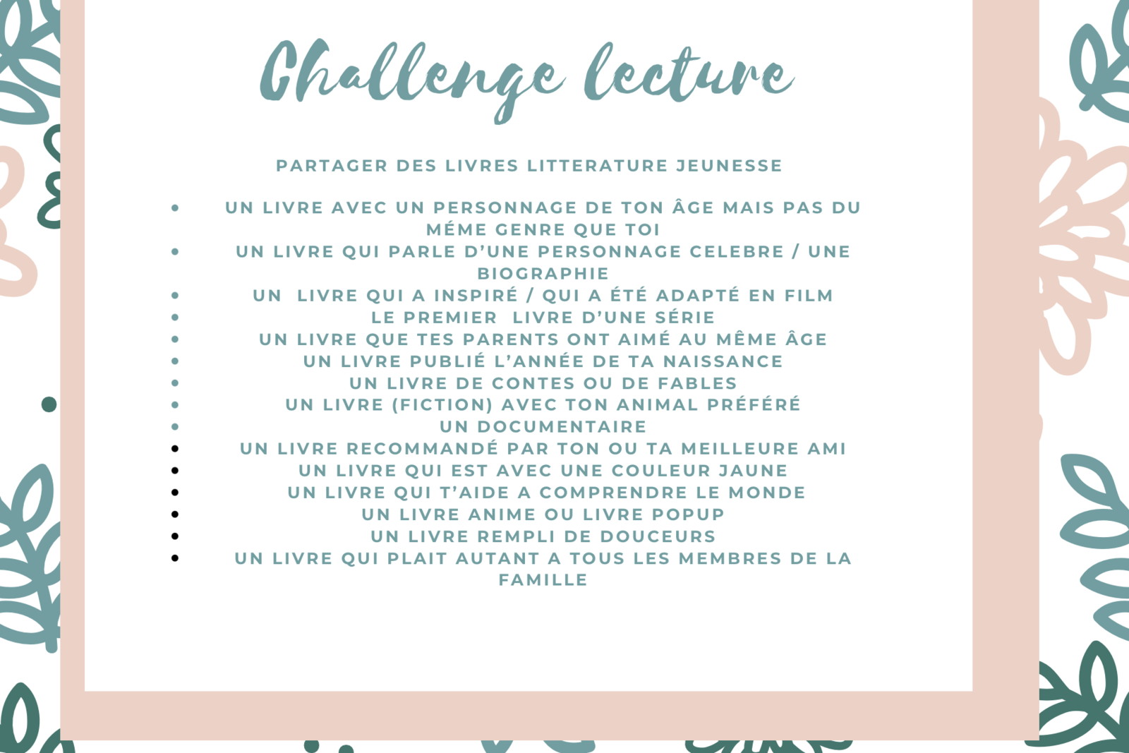 Un Challenge lecture littérature jeunesse pour 2021 